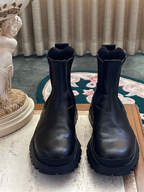 Prada Brixxen Polished Leather Chelsea Boots .